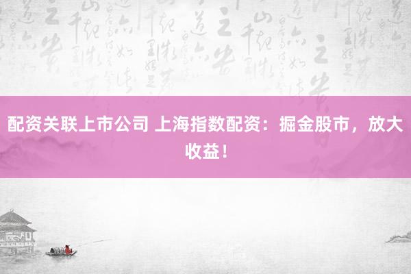配资关联上市公司 上海指数配资:掘金股市,放大收益!
